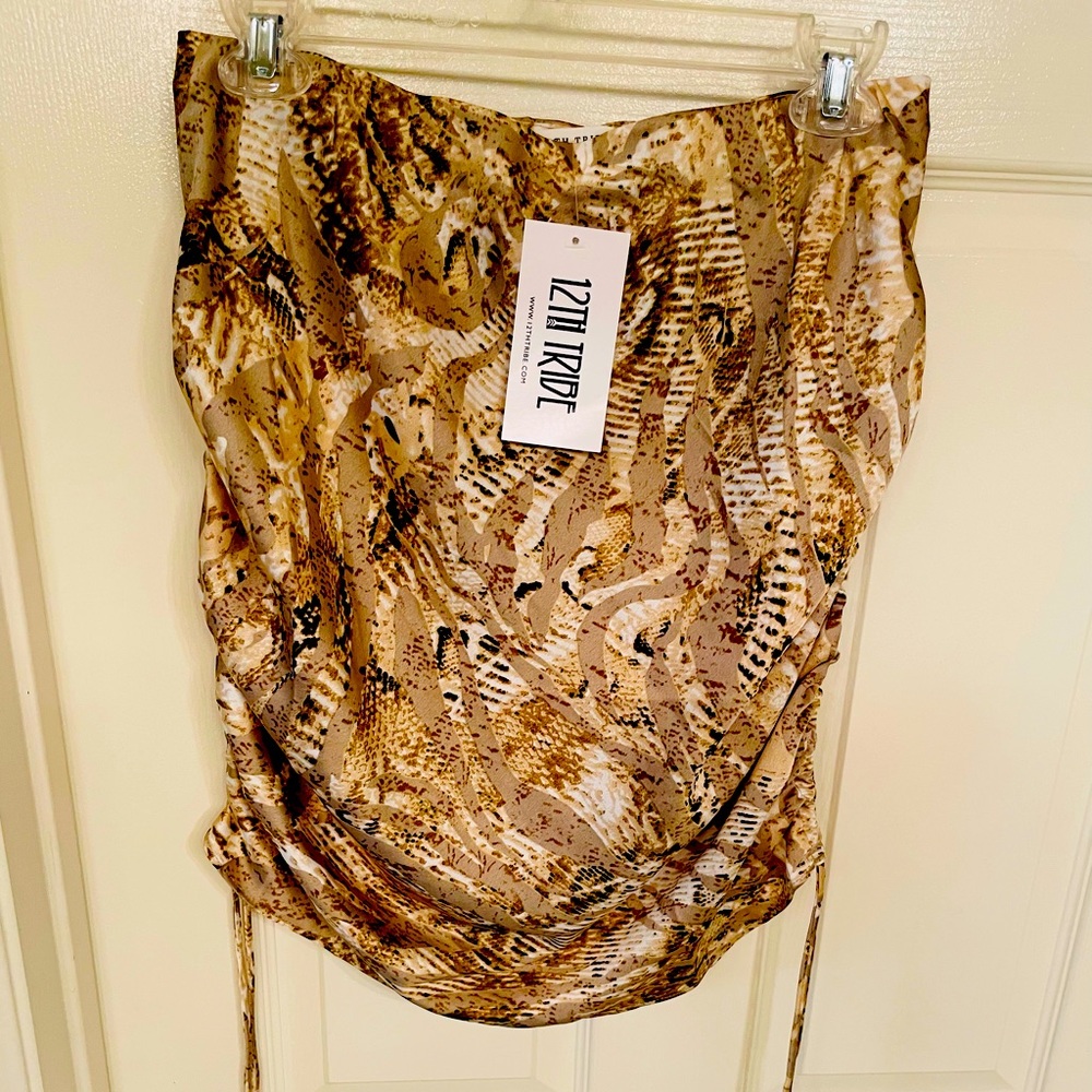 12th Tribe Animal Print skirt. NWT. Size M